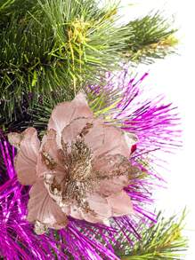 1PC Simulation Flowers Pendant Drop Ornaments Glitter Champagne Red Flower Party Home Garden Decor, Table Decoration, Centerpieces, Artificial Flowers, Plastic Flowers, Valentine Day, Gift