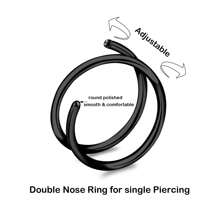 5 st. 20G Dubbel Ring Näsring För Singel Genomträngande Näsringar Ringar Dubbel Näsringar För kvinnor Spiral Näsring Ring För kvinnor Näspiercing Smycke - Stil 1 - Visa 3