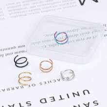 5 st. 20G Dubbel Ring Näsring För Singel Genomträngande Näsringar Ringar Dubbel Näsringar För kvinnor Spiral Näsring Ring För kvinnor Näspiercing Smycke - Stil 1 - Visa 4