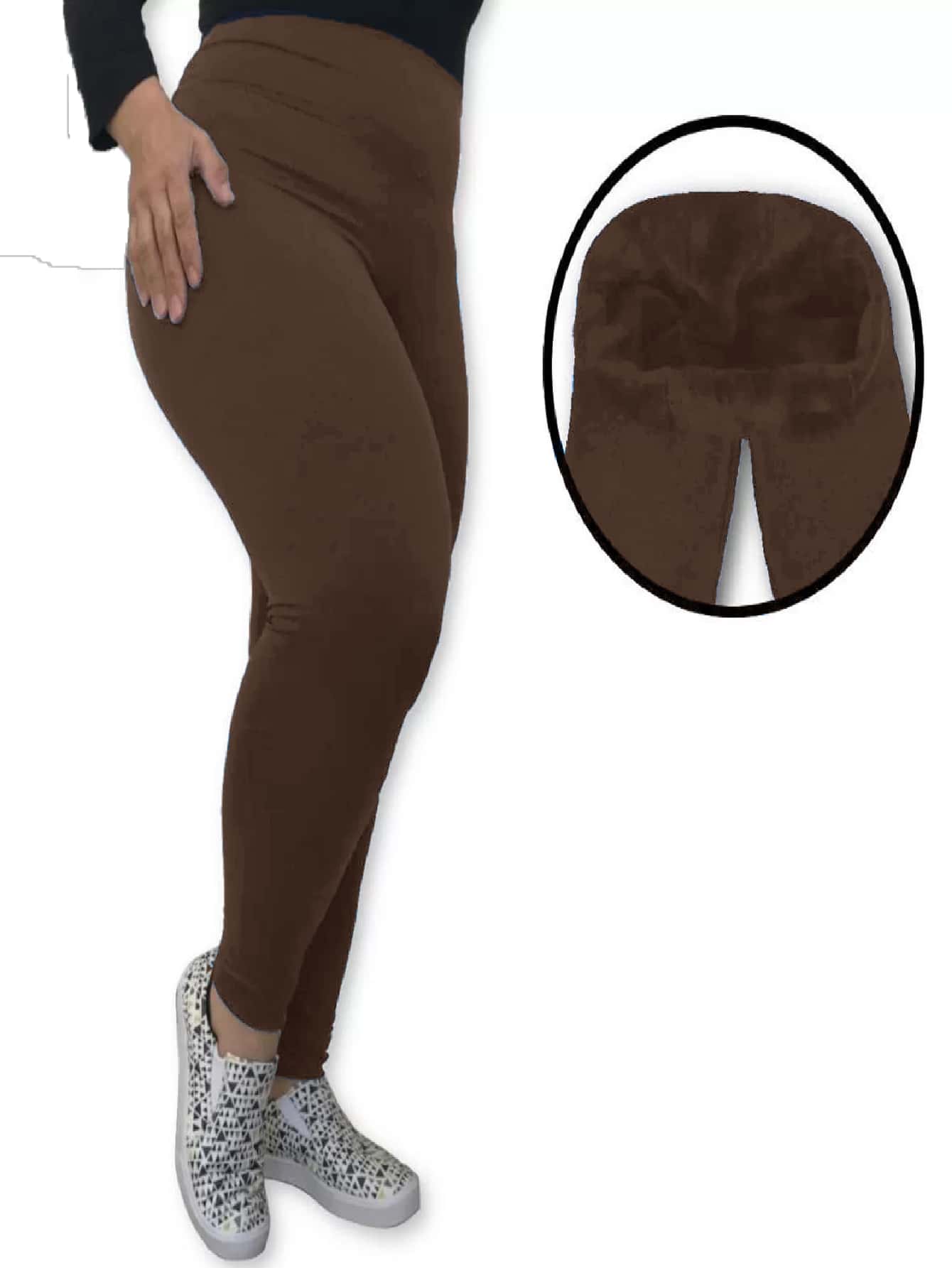 Plus Size Sports Leggings & Pants - 鏽棕色 - 查看 1