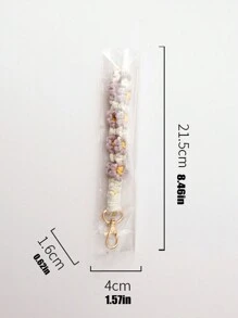 1入組波西米亞風手織手機手環,帶綁繩標籤的手機掛繩,智能手表手環手鍊鑰匙扣,通用肩帶持有者連接器貼片,針對女性的手織波西米亞風手機手環鑰匙扣,帶龍蝦扣長編手機掛繩車匙持有者,女孩防丟失手機鍊袋吊飾配件 - 紫色 - 查看 3