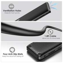 12 合 1 USB C 三重显示扩展坞，支持 85W PC 充电，最高 4K@60Hz，带有 DisplayPort、HDMI、PD、USB 2.0/3.0、千兆以太网、SD/TF 插槽、适用于 Windows 的音频插孔和 - 黑色 - 查看 5