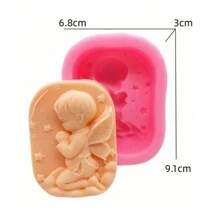 MOLDE SILICON JABON BAUTIZO  PRIMERA COMUNION NIÑO ORANDO HINCADO RECUERDO FIESTA - Multicolor - Ver 2