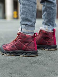 冬季兒童防水保暖鞋面兒童雪靴戶外防撞趾 - 紅色 - 查看 2