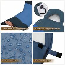 GEERTOP Backpacking Sleeping Bag For Camping, Lightweight Sleeping Bags For Adults Kids Summer Warm Cold Weather Hiking Travel - blueberry - View 3