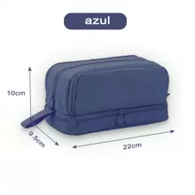 Large-Capacity Pencil Case, Pencil Bags, Pencil Case With 4 Compartments, Stationery Storage, Suitable For Boys And Girls, Suitable For School, Office - Blue - View 2