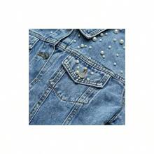 Pearl Denim Jacket For Women Fashion - Blue - View 3