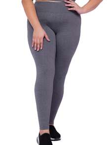 Plus Size Sports Leggings & Pants - Grey - View 3