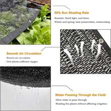 1pc LOVE STORY 2/3/3.6/5/6m 55% Sun Shade Cloth Mesh Tarp With Grommets For Pergola Outdoor Patio Plant Gardens Greenhouse, Black - Black - View 5