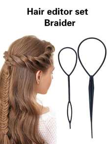 3010件蜈蚣頭髮辮接編器，懶人髮型造型工具，蓬鬆球髮型造型裝置，髮型造型套裝 - 彩色 - 查看 3