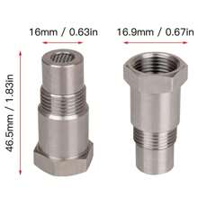 Car Modification Sensor Accessories Filtered Oxygen Sensor Adapter Extension Joint Stainless Steel Filter Joint Threaded Joint Modification Parts - Silver - View 10
