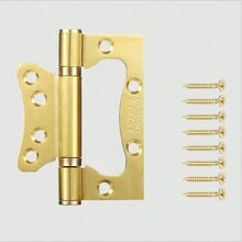 1pc Stainless Steel Door Hinge, Multiple Colors Available, For Wooden Doors Without Slot - Gold - View 1