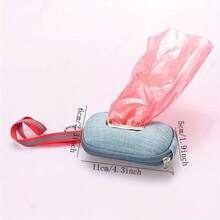 2入組寵物清潔用品狗貓廢棄物提取袋分配器,帶便利的粗麻儲物袋 - 粉色 - 查看 6