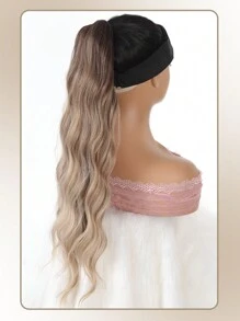 爪夹波浪马尾接发 合成纤维假发 26 英寸长 波浪渐变棕色马尾接发 女士适用 - 彩色 - 查看 5