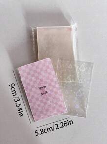20 Piezas Películas Transparentes De Doble Cara Para Tarjetas Con Diseño De Corazón De Amor Y Efecto Láser Holográfico Brillante Para Protección De Tarjetas De Fotos, Páginas De Álbumes, Tarjetas Pequeñas Y Protección De Boca Plana