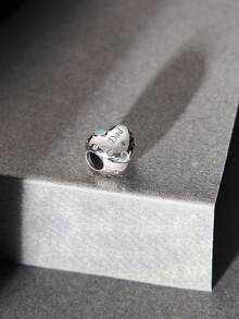 1入組時尚的925純銀珠子,適用於家庭系列自製珠寶和紀念,適合家庭聚會和派對,高品質的珠寶表達感情 - 銀色 - 查看 2