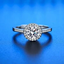 1入時尚立體圓形公主戒指,鑲嵌鋯石,適合女性日常佩戴 - 公主圓包戒指 - 查看 8