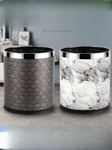 1間飯店客房專用雙層塑膠垃圾桶,家用直立式高級垃圾桶 - 灰色 - 查看 3