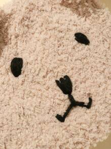 1 Miếng Của phụ nữ Mùa Thu /đông Dày Dệt kim ấm Mũ Với Teddy Tai gấu Thiết kế - Màu Khaki - Xem 3