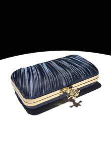 優雅，時尚且多功能的女士手袋，宴會晚宴包，輕奢鑲鑽深藍色晚宴派對手袋，晚禮服，斜挎鏈小包 - 藏蓝色 - 查看 7