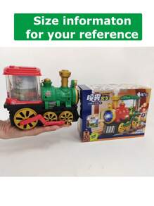 1 件兒童音樂噴霧電動火車玩具,360 度旋轉,燈光音樂效果,聖誕禮物 - 紅色 - 查看 10