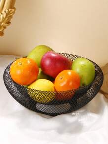 A Simple Creative Double-Layered Metal Fruit Basket Iron Fruit Plate Home Living Room Desktop Fruit Plate Decoration - Black - View 4