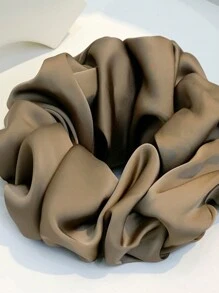 1 件女士黑色双面仿丝高端超大发圈，送给好朋友的优雅礼物 - 咖啡棕 - 查看 3