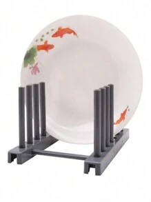 灰色碗碟鍋蓋架,廚房儲物架、排水架、整理架