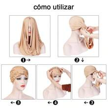 Paquete de 4 gorros para mujer, gorro de quimioterapia, quimioterapia contra el cáncer, pérdida de cabello, mujeres - Multicolor - Ver 9