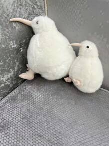 1只凱亞鳥毛絨玩具,填充的凱奇動物娃娃,超級柔軟的枕頭,可愛的新西蘭寵物生日禮物或節日禮物 - 白色 - 查看 8