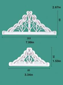 2pcs Crown-Shaped Plastic Candy Cutters For Cake Decorating Fondant/Cake Decoration Tool Chocolate/Gum Paste Mold - White - View 8
