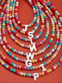 Magic Fish Vòng cổ trang trí chữ màu ngẫu nhiên Trang trí vòng cổ đính cườm - Nhiều màu - Xem 2