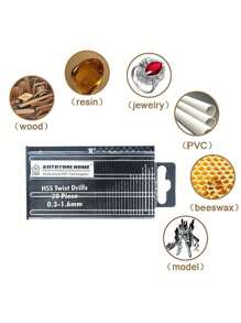 10 件(0.5-2 毫米)/20 件(0.3-1.6 毫米)/25 件(0.5-3.0 毫米)/99 件(1.5-10 毫米)/150 件(0.4-3.2 毫米)迷你微型鑽頭套裝。圓柄麻花鑽、高速鋼微型鑽頭、螺旋螺桿公制複合絲錐鑽頭套裝、木工塑膠金屬切削鑽孔拋光工具,適用於 Diy 木工雕刻、建築維護、寶石雕刻。 - 彩色 - 查看 12