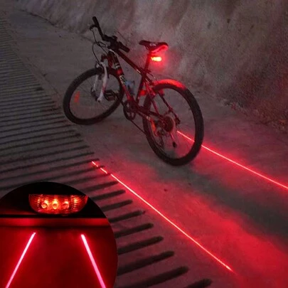 אופניים מַקְבִּיל קו אור אחורי 5 LED מהיר הֶבזֵק 7 מצב נורת אזהרה ציוד לרכיבה על אופניים