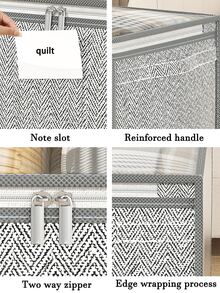 1PC Large Capacity Top Perspective Storage Bag, Toy Storage Bag, Quilt Storage Bag, Clothing Storage Bag, Annotation Slot, Reinforced Handle, Bi-Directional Alloy Zipper, Exquisite Edging Technology, Suitable For Home Wardrobe Storage, Bed Bottom Storage, And Portable Storage When Moving School Organizer Bags Teacher Storage Bags - Light Grey - View 7