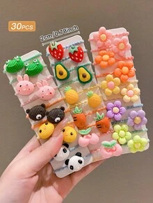 30 件裝女式彩色甜美可愛螺旋髮帶