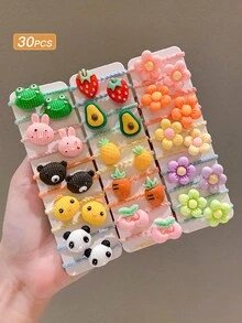 30 件裝女式彩色甜美可愛螺旋髮帶