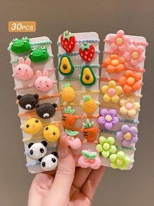 30 件裝女式彩色甜美可愛螺旋髮帶