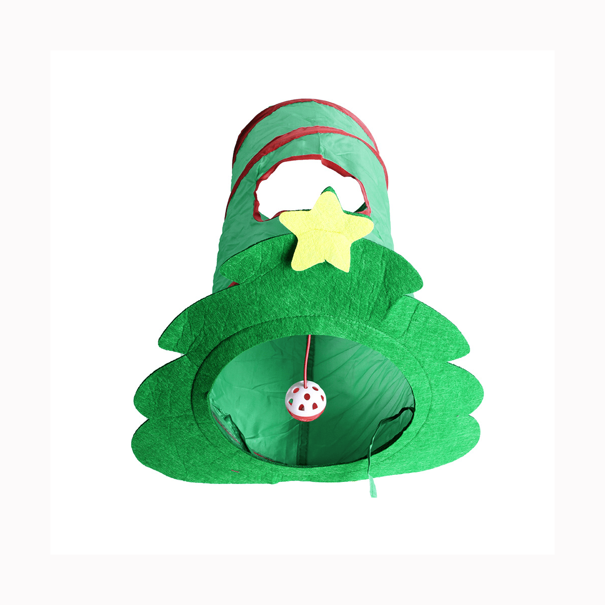 Cat Tunnel, Christmas Tree Shaped Cat Tunnel With Ball And Foldable