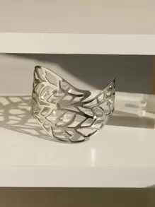 Hollow Out Cuff Bangle - Silver - View 13