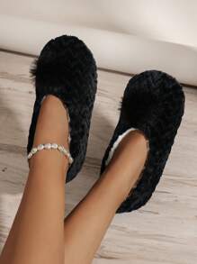 Của phụ nữ Trong nhà Sàn nhà Dép đi trong nhà , Im lặng , Chống trượt & Bền chặt , Hấp thụ & Chống mồ hôi , Đến Khác nhau Trưng bày Hiệu ứng Của Máy tính Và Điện thoại di động , Thật sự Màu sắc nhẹ nhàng - màu đen - Xem 3