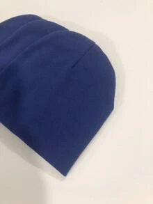 3 Chiếc/Gói Mũ Beanie Trắng Unisex Cho Bé, Kiểu Dáng Đơn Giản Cho Trẻ Em Vào Mùa Xuân Thu - Màu xanh hải quân - Xem 4
