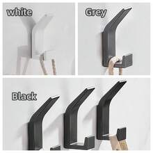 1pc Or 5pcs Space Aluminium No-Drill Creative Hook, Universal Hat Clothes Robe Hook For Bathroom Bedroom Kitchen Entrance - Multicolor - View 4