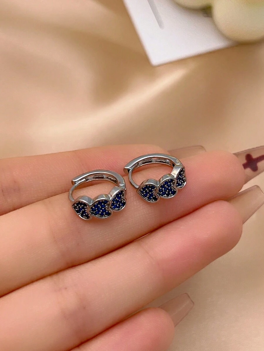 1對銅質心形裝飾耳環,嬌嫩時尚的ins風格耳環 - 彩色 - 查看 1