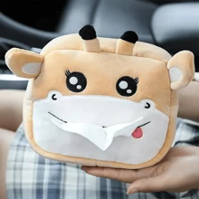 plush-cute-cartoon-tissue-box-tissue-holder-tissue-container-for-car-car-interior-accessory fluffy bag - Multicolor - View 4