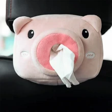 plush-cute-cartoon-tissue-box-tissue-holder-tissue-container-for-car-car-interior-accessory fluffy bag - Multicolor - View 3