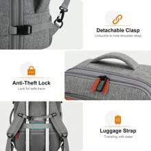 Bruno Cavalli Travel Backpack 42L Carry On Backpack Flight Approved Expandable Travel Backpack Carry On Backpack Luggage Daypack With Packing Cubes, Waterproof Weekender Bags For Women Men - 灰色 - 查看 3
