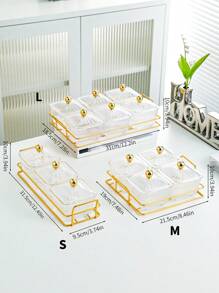 1 bộ đĩa đựng trái cây dạng lưới bằng nhựa phong cách Bắc Âu, đĩa đựng tráng miệng, khay đựng đồ ăn nhẹ, khay đựng đồ ăn cho bữa tiệc, quà tặng Giáng sinh đựng hạt và kẹo - Trong sáng - Xem 2