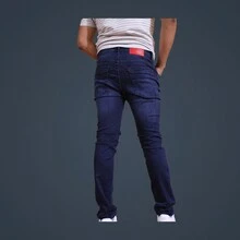Pantalón Skinny de Mezclilla Stretch para Hombre - Azul - Ver 2