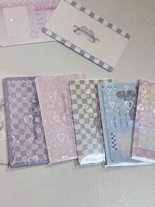 20 Piezas Películas Transparentes De Doble Cara Para Tarjetas Con Diseño De Corazón De Amor Y Efecto Láser Holográfico Brillante Para Protección De Tarjetas De Fotos, Páginas De Álbumes, Tarjetas Pequeñas Y Protección De Boca Plana